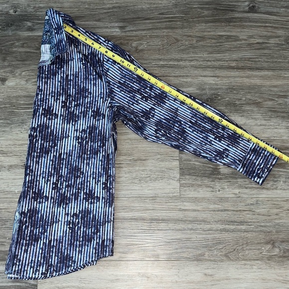 Men's Blue Patterned Shirt - Picture 6 of 7